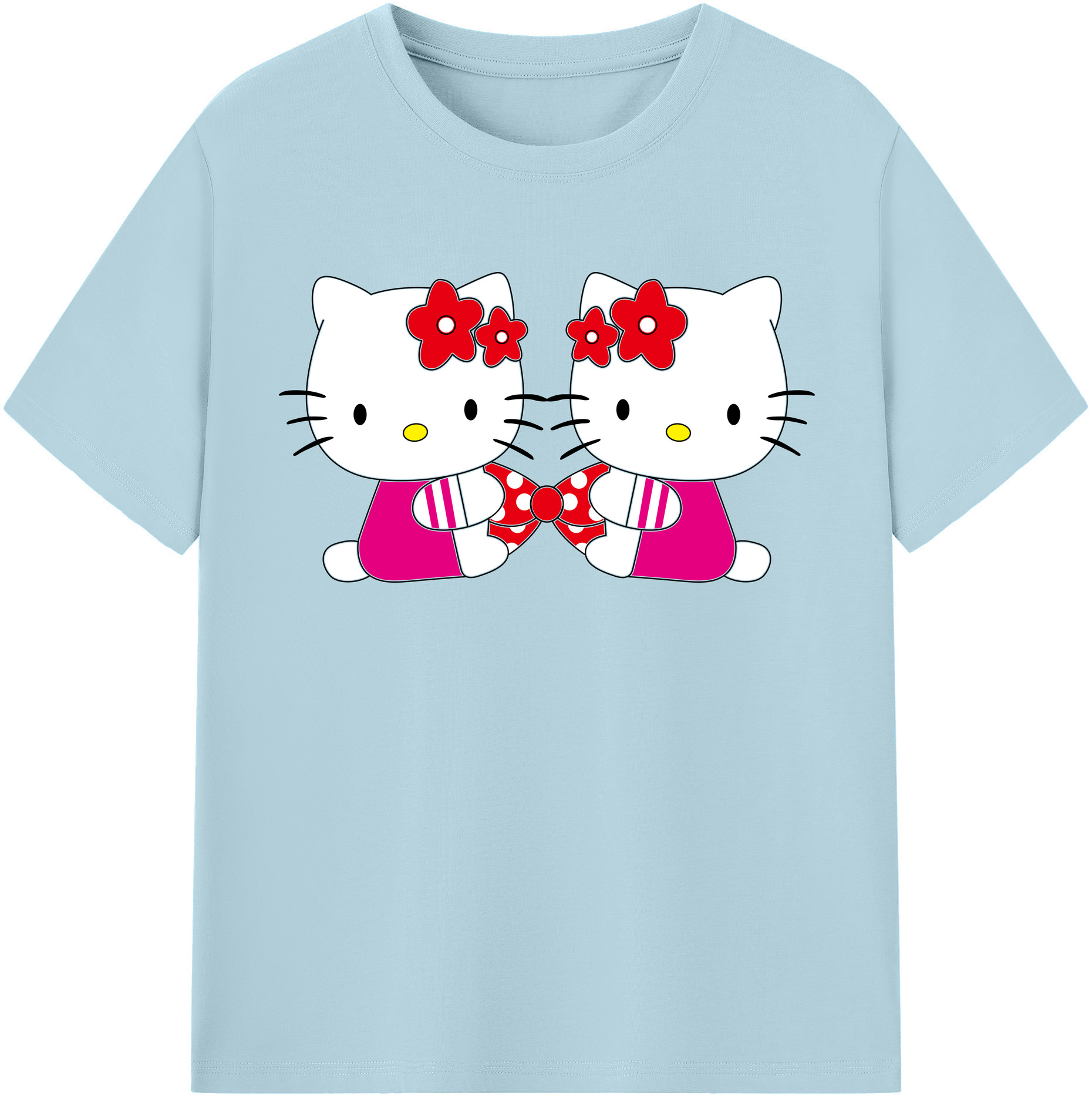 （画像用） Hello Kitty ハローキティ 綿100％半袖Tシャツ（フロントプリント）